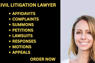 be your civil litigation lawyer and help you write lawsuits, motions, petitions