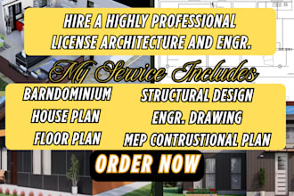 architecture engineering stamp floor plan safety plan mep hvac adu city permit