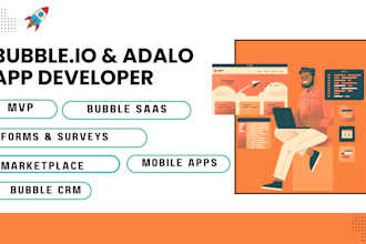 bubble io bubbleio developer bubble website, bubble app adalo mvp saas appmysite