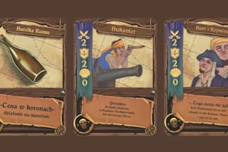 design card game, 2d illustration, game art card template card board design