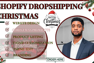 design christmas dropshipping store shopify website theme edit