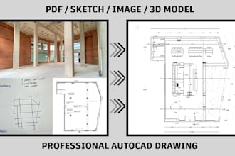redraw floor plans in autocad professionally