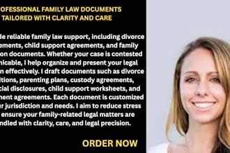 provide divorce settlement, child support, or family litigation services