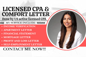 do US financial statement, CPA notary letter, profit loss, CPA financial audit