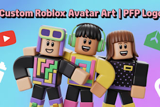 draw custom roblox avatar cartoon pfp avatar logo for youtube twitch discord