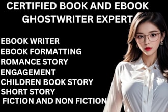 be your ebook ghostwriter fiction, romance, children stories and novel