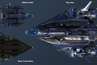 design spaceship 3d model, 3d starship, 3d ship, hard surface models, 3d mech