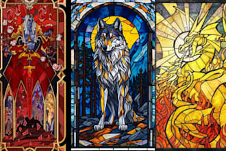 draw custom stained glass art colored art stained glass image fantasy glass art
