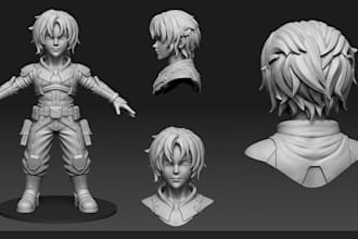 sculpt 3d character model 3d toys 3d action figure anime figure for 3d printing