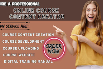 online course content creation coaching program digital training manual course