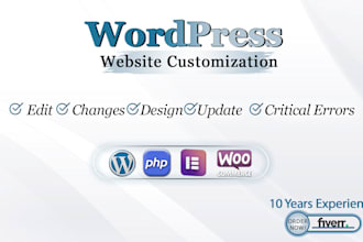 design, edit, update, fix critical errors or wordpress website customization