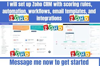 set up zoho CRM scoring rules automation workflows email templates integrations