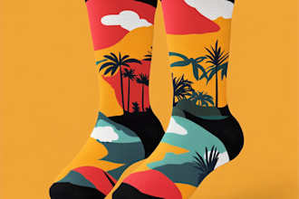create a custom and unique socks design art for you