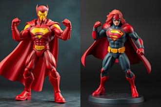 create custom 3d toy or action figure models for printing and rendering