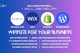 develop professional e commerce website, google site, integrate map, and run SEO