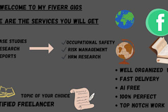 write reports, case studies and research on occupational safety, risk management