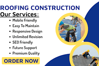 design construction, roofing, hvac, handyman, plumbing website on wix, wordpress