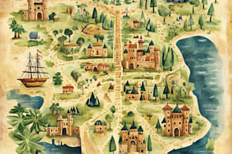 design vector maps, event maps, fantasy festival maps