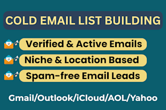 provide niche based valid cold email list for USA, UK, ca, eu, au