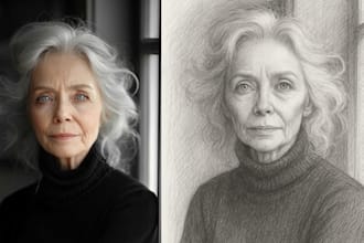 convert your photo into realistic hand drawn pencil sketch art