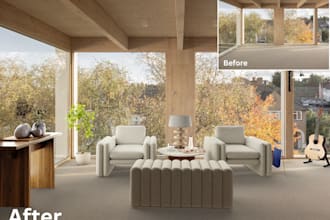 do virtual staging, virtual renovation services professional interior designer
