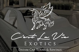 design modern exotic car rental company logo