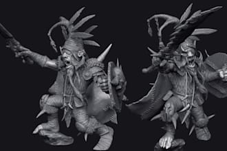 sculpt 3d miniature character model dnd warhammer 40k figurinez for 3d printing