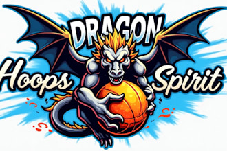 design awesome dragon basketball logo with new concepts