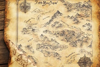 draw a custom map for fantasy, scifi, book or boardgame