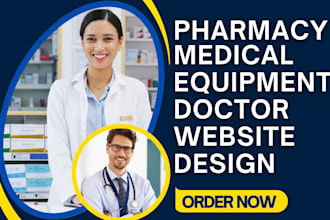 design medical equipment pharmacy shop doctor drug store healthcare website