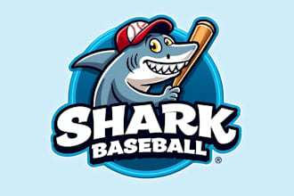 do high quality shark baseball logo with express delivery