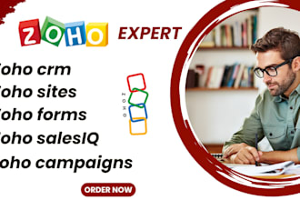 do zoho CRM, zoho campaigns, zoho forms, zoho salesiq, zoho sites, zoho one