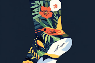 draw unique socks design or sketch for you