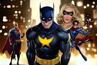 draw you a dc or marvel style comic book superhero character