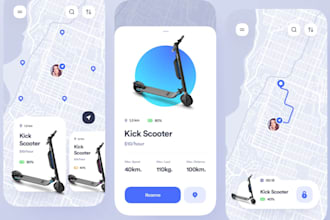 develop escooter parking base station and no parking base app with admin panel
