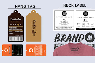 design clothing hang tag, neck label, label design within 24hours