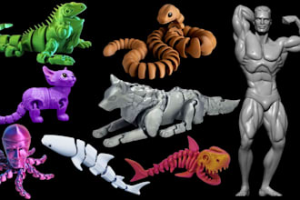 sculpt 3d articulated model 3d toy flexi stl 3mf model 3d bjd for 3d printing