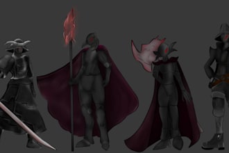 draw characters concepts for dnd, games etc