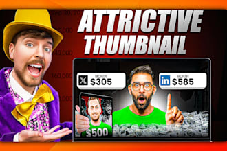 design attrictive eye catchy youtube thumbnail within 2hrs