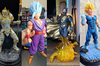3d print and paint miniatures, dioramas, statues, busts, and tabletop figures