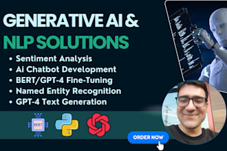 build generative ai for nlp, sentiment analysis, ner in bert
