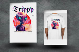 design unique and professional t shirt artwork