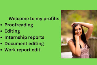 proofread and edit your internship report, work report and document