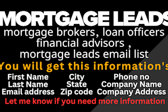provide mortgage loan officer email list