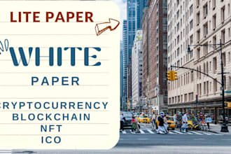 write and design white paper for business, crypto, blockchain, nft, ico, digital