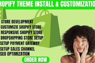 do shopify store design and redesign, upload winning product, product review