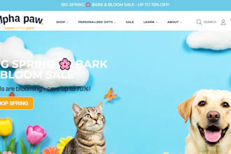 build a professional shopify pet store dropshipping and SEO pet website