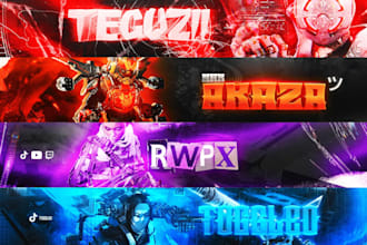 design youtube, gaming, twitch, twitter, nft banner