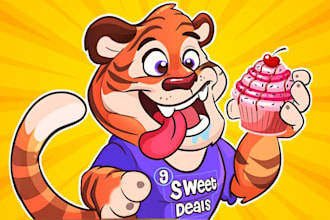 draw a cute hand drawn cartoon mascot, cartoon character