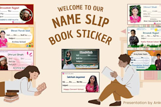 create customized name slip stickers for kids, school